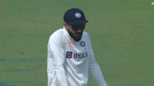 After playing an inning of 22 runs with the bat, Virat Kohli stole the show at Holkar Maidan with a dance move.