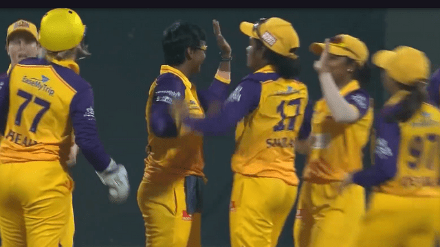 Sophia Dunkley bowled on Deepti Sharma's yorker ball, the ball blew the wicket