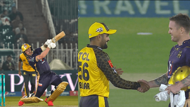 CRICCRANK - 2023-03-08T234533.367 Jason Roy's unbeaten innings of 145 runs on Babar Azam's innings of 115 runs, Quetta Gladiators scored 243 runs, crushed Peshawar by 8 wickets