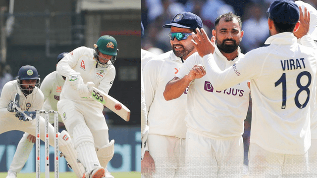 CRICCRANK - 2023-03-09T171923.772 Ind vs Aus: Usman Khwaja's century and Green's 49 -run innings Aus scored 255 runs on the first day, Shami's deadly bowling
