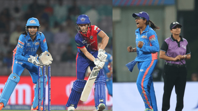 CRICCRANK - 2023-03-09T210831.147 MIVSDC: Saika Ishaq-Haley Mathews wreaks havoc, Delhi scattered like autumn leaves, target of 106 runs in front of MI for victory