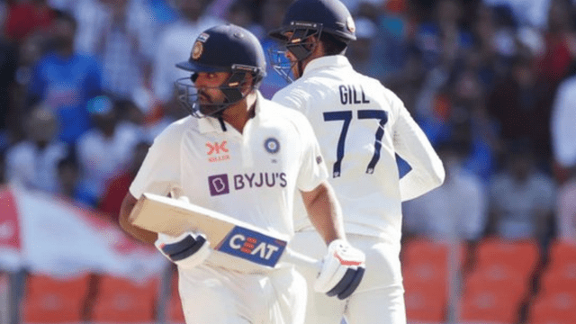 Shubman Gill hit a stormy six off Nathan Lyon, India behind by 444 runs