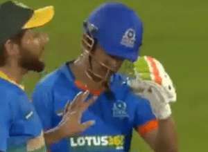 Gautam Gambhir and Shahid Afridi again clashed on the field, Gambhir hit 54 runs