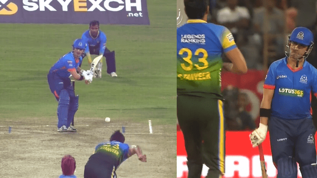 CRICCRANK - 2023-03-11T015133.779 Gautam Gambhir wreaks havoc in his innings of 54 runs, hitting Sohail Tanveer with a