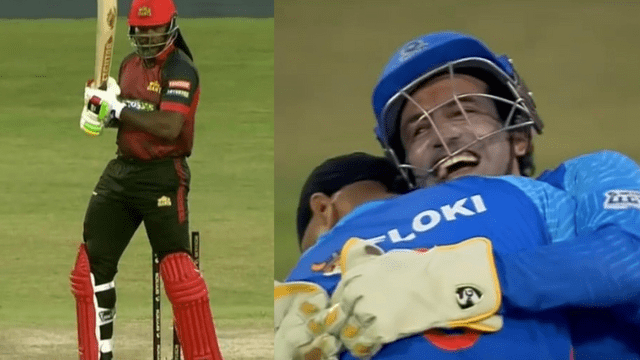 CRICCRANK - 2023-03-11T225215.067 Harbhajan's magical ball blew Chris Gayle's wicket to pieces, 1.5 degree ball took away the bails, Chris Gayle lost his senses!