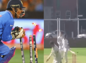 This stumping is giving competition to Dhoni's stumping, no look stumping from 8 meters away, watch with bated breath