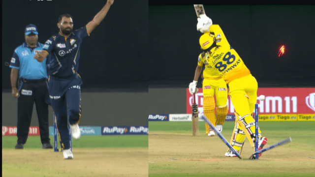 CRICCRANK - 2023-03-31T200417.336 Mohammed Shami took the first wicket of IPL-16, Kanway's wicket was blown away, senses blown!
