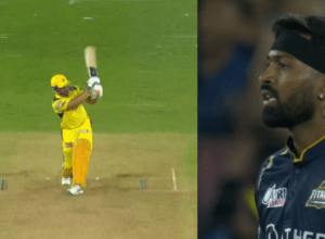 Dhoni hit the sky with a stormy six of 85 meters, Hardik was shocked, hit 14 runs in 7 balls