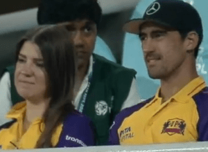 MI vs UP: Wearing UP Warriors jersey, Stark reached the ground to support his wife Alyssa Haley, won hearts with his reaction