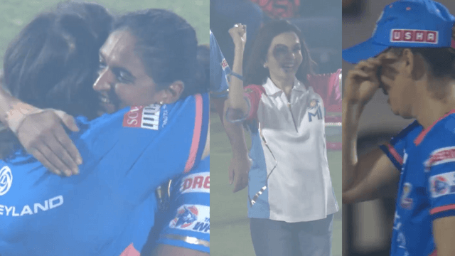CRICCRANK (88) Nita Ambani's roar of victory, Khushi wipes tears of happiness and hugs Harman, MI celebrates like this after winning the WPL trophy