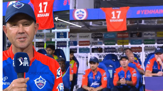 CRICCRANK - 2023-04-01T205135.552 DCVSLSG: Rishabh Pant's number 17 jersey was hanged by the Delhi team remembering Rishabh Pant, Warner along with Ponting won hearts by saying this