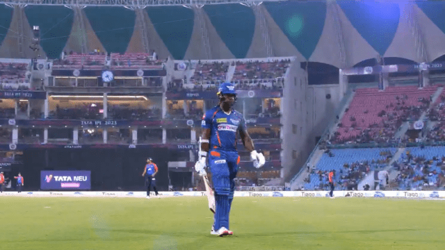 Kyle Meyers clean bowled on Akshar Patel's spinning ball, the balls flew away before thinking, out for 73 runs