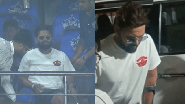 CRICCRANK - 2023-04-04T203830.598 Rishabh Pant reached the stadium to encourage Delhi Capitals, showed a lion heart, was seen walking with a walking stick