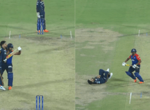 Rashid Khan fell on the ground due to a collision with Sarfaraz Khan, Sarfaraz ignored seeing it, Rashid took revenge like this
