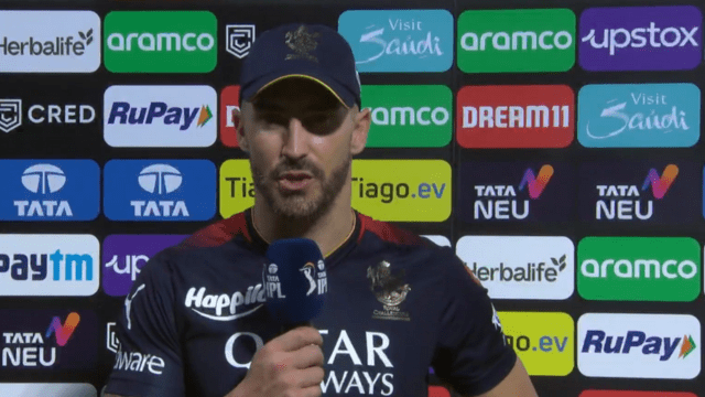 RCB vs KKR: After the defeat, Faf Duplessis gestured Harshal Patel's class, got angry, said that looting runs in the death over became the reason for the defeat!