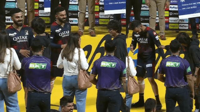 CRICCRANK - 2023-04-07T001310.080 After the victory of KKR, Shah Rukh Khan hugged Virat, danced and stepped on Pathan, Eden Garden Stadium echoed with applause