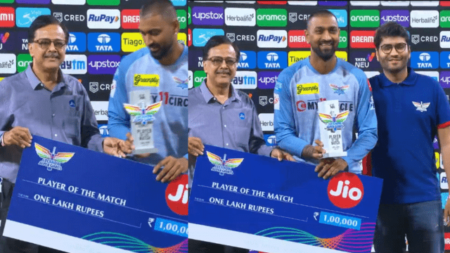 In the live match, on the appeal of Krunal Pandya, the umpire teased by sticking out his tongue and then gave OUT! Krunal did wonders