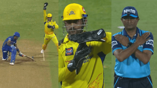 CRICCRANK - 2023-04-09T002933.719 Dhoni review system overturned the match, turning NOT OUT into OUT shocked Suryakumar! The umpires were also upset!