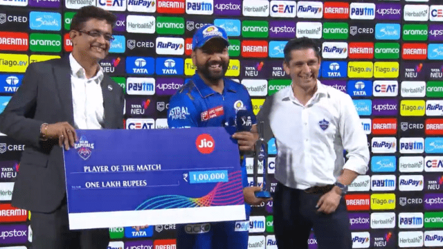 After 808 days, Rohit Sharma hit half-century, hit 65 runs, became player of the match, hit Delhi with 4 sixes and 6 fours.