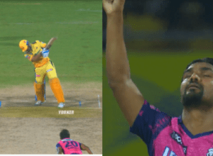 Dhoni missed hitting a six on the last ball, the yorker ball did the job, Sangakkara was happy, Dhoni's face was sad, Sandeep breathed a sigh of relief
