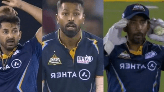 On Saha's consent, Hardik overturned the umpire's decision by taking DRS at the last second, NOT-OUT turned into OUT, drama happened in LIVE match, Jitesh lost his senses!