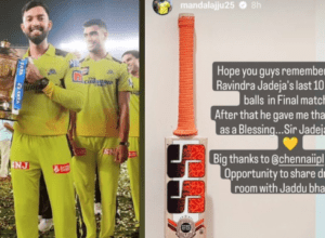The bat with which Jadeja made CSK the champion by hitting 10 runs in 2 balls won crores of hearts by giving that bat to this young man.