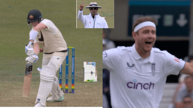 CRICCRANK - 2023-07-06T185553.741 Broad hit Steve Smith with inswing, even DRS could not save, Dharmsena gave OUT wearing magical goggles
