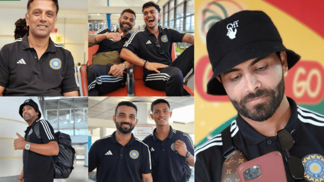 CRICCRANK - 2023-07-08T113435.437 IND vs WI: Team India leaves for Dominica with Virat for the first test match, Rohit Sharma looks stylish