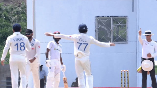 IND VS WI: Chandrapal lbw for 7 runs on Jadeja's rocket speed ball, India declared innings at 421/5