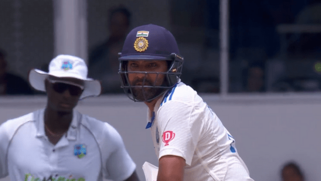 Rohit Sharma completed the 15th Test half-century by hitting the six