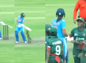Umpire's wrong decision Harmanpreet OUT Harmanpreet Kaur is fuming as she hits the stumps