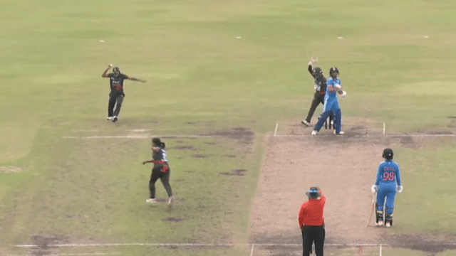 Umpire's wrong decision Harmanpreet OUT Harmanpreet Kaur is fuming as she hits the stumps