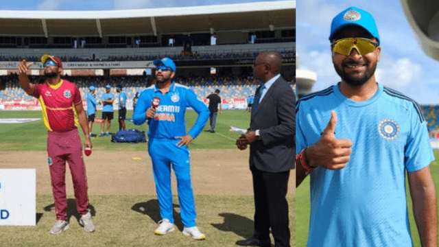 CRICCRANK - 2023-07-27T192926.739 Video: Rohit Sharma cut Sanju Samson's leaf, this player's luck shone, won the toss, gave place to 6 bowlers, see the team's playing XI