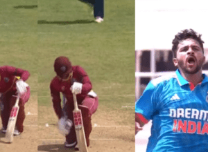 Shardul Thakur's rocket speed ball blew away Brandon King's wicket, fell on his knees and got out