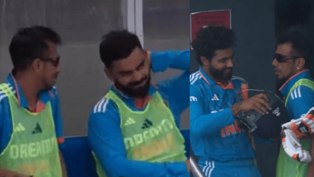 CRICCRANK - 2023-07-29T232509.731 India reduced to 181 runs, Virat and Chahal looked on helplessly, seen in extra man's jersey