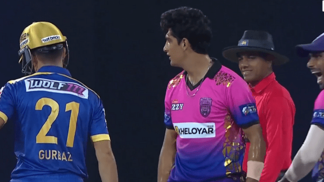Naseem Shah stunned by Gurbaj's six, OUT on the next ball, broke the boundary in celebration, the matter got heated