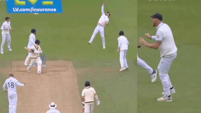 CRICCRANK - 2023-08-01T030807.328 Ben Stokes left Smith's catch in his hand in a hurry to celebrate, then took DRS, Stokes' face landed on the umpire's NOT-OUT