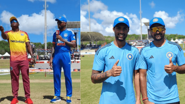 CRICCRANK - 2023-08-03T201306.305 INDvsWI: Hardik lost the toss, these 2 players will debut, this stormy player returns after 6 months,