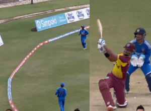 Nicholas Pooran hit Chahal on his knees and hit the sky for a stormy six, completed 1500 T20I runs