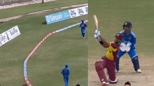 CRICCRANK - 2023-08-03T211502.653 Nicholas Pooran hit Chahal on his knees and hit the sky for a stormy six, completed 1500 T20I runs