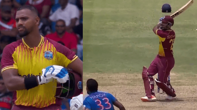 CRICCRANK - 2023-08-03T220903.715 Hardik Pandya made Nicholas Pooran helpless, Pooran got angry, hit the bat on the leg, got out for 41 runs