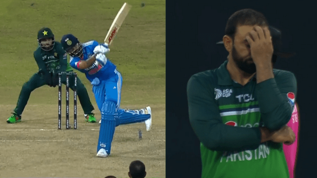 CRICCRANK - 2023-09-11T203753.973 Virat Kohli came 3 meters ahead and hit a stormy six on Iftikhar's ball.