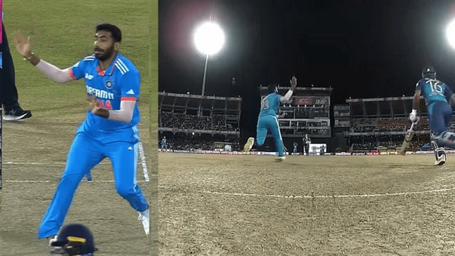 CRICCRANK - 2023-09-12T223546.374 Bumrah narrowly avoided getting injured in the first over, ankle was completely lost, KL's reaction expressed the pain.