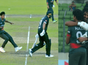 Hasan Mahmood ran out Ish Sodhi through Mankad, Liton Das won hearts by calling back.