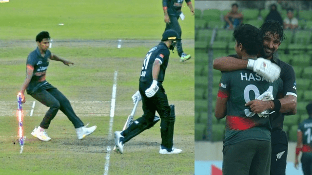 CRICCRANK - 2023-09-23T175551.602 Hasan Mahmood ran out Ish Sodhi through Mankad, Liton Das won hearts by calling back.