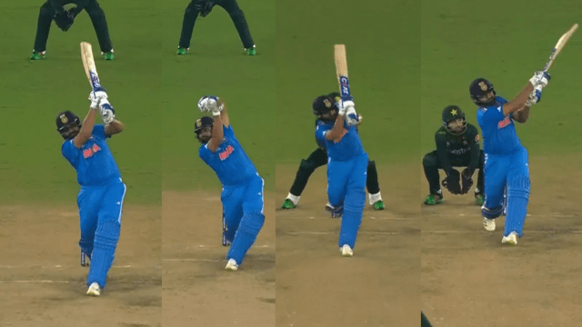 CRICCRANK - 2023-10-15T132555.132 Rohit Sharma hits 6 Sixes against PAKISTAN single handedly