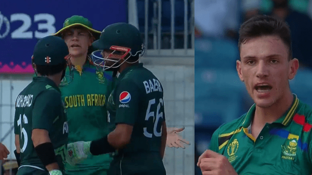 CRICCRANK - 2023-10-27T192025.165 There was an exchange of words between Mo Rizwan and Marco Yansen in the live match, the umpire had to intervene.