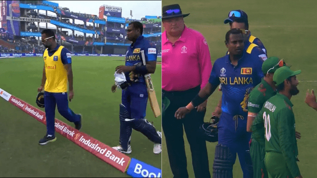 CRICCRANK - 2023-11-06T165941.223 Shakib-Shanto appealed, Mathews became victim of Time OUT, umpire did not listen